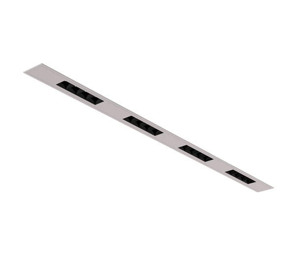 Stripe L- recessed linear LED lighting with 80° lens which ensures low UGR
